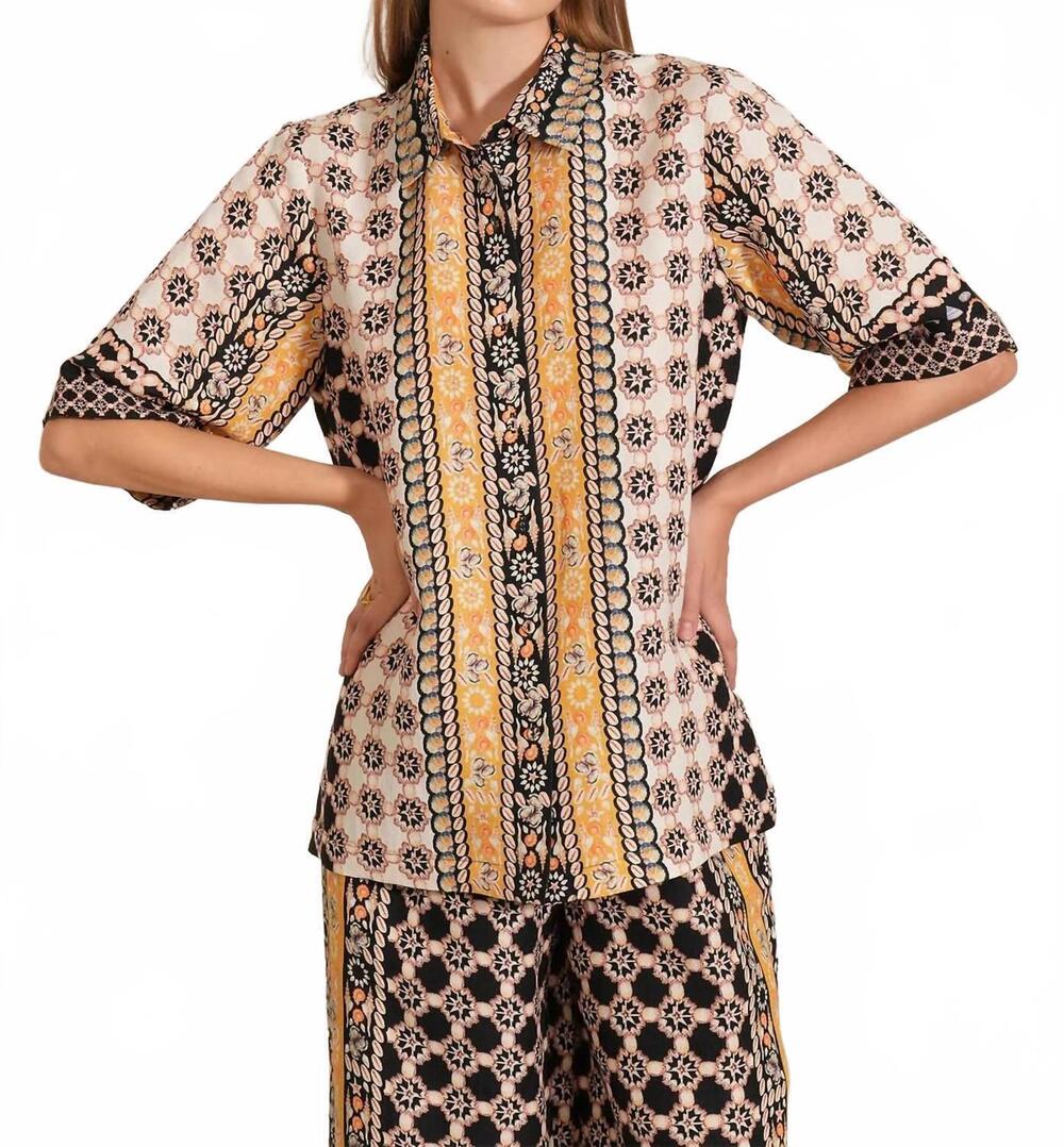 NEW RANNA GILL alba button down shirt in multicolor